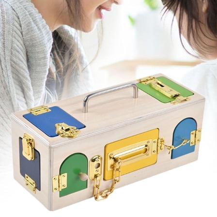 Vaveren Montessori Lock Box Children Practical Life Toy for Airplane Travel Birthday