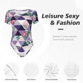 thumbnail image 4 of Fotbe Plaid Flamingo Body de Mujer con Cuello Redondo y Mangas Cortas, Sin Mangas Ajustado, Suave, Cómodo y Básico-Medium, 4 of 7