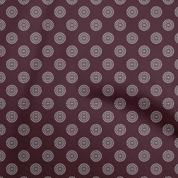 oneOone Rayon Wine Purple Fabric Asian Floral Block Quilting Supplies Print Sewing Fabric By The Yard 56 Inch Wide