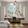 thumbnail image 4 of Turquoise Easter Bunny Kitchen Curtains Window Panels, Spring Easter Eggs Floral Wooden Insulated Window Treatment Curtain, Grommet Curtains for Bedroom/Living Room/Bathroom, 2 Piece 52"Wx84"L, 4 of 8
