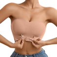 thumbnail image 5 of WTOBBY Women's Wireless Front Closure Strapless Bra with Push-Up Design, Bandeau Style for Comfort, Seamless Look under Clothing, Ideal for Off-Shoulder Tops,Watermelon Red 34, 5 of 5
