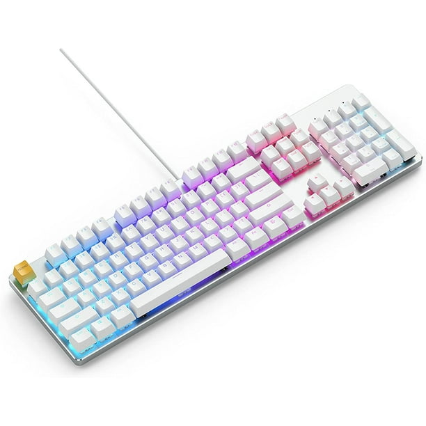 Teclado Mecánico Glorious Alámbrico Rgb Tamaño Completo Switch y Teclas Intercambiables Blanco Reacondicionado
