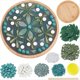 thumbnail image 1 of Kit de mosaico cerámico para armar, juego de posavasos con diseño de flores de bambú para principiantes adultos, azulejos de vidrio verde para decoración del hogar., 1 of 4
