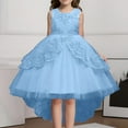 thumbnail image 2 of Fozruso Girls Dresses For School Children's Solid Color Lace Sleeveless Knee Length Wedding Dress Dress Sizes 3-4 Years, 2 of 4
