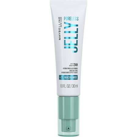 Maybelline Poreless Jelly Hydrating Blur Primer with 2% Niacinamide, Clear, 1 fl oz