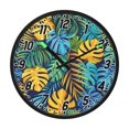 thumbnail image 2 of Dailycode Night Light Wall Clock Glow in The Dark 12 inch Battery Operated Silent Luminous Clocks, Tropical Blue Yellow Leaves, 2 of 8