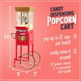 thumbnail image 3 of Nostalgia Vintage Popcorn Machine, Popcorn Maker Cart with Candy Dispensers, Red, 3 of 6