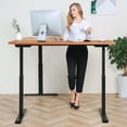 thumbnail image 4 of BRODAN Electric Standing L-Shaped Desk with Power Charging Station, Walnut, 4 of 7