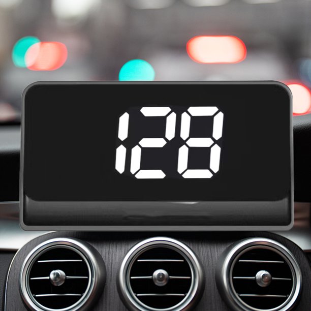 Velocímetro Gps Digital Para Coche Coche Digital GPS Speedo Pantalla LED Smart Head Up Display Fuente grande (KMH blanco)