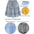 thumbnail image 5 of jinghuiyue Womens Ruffle Mini Skirt High Waisted Floral Print A-Line Casual Flowy Tiered Summer Skirts XL, 5 of 6