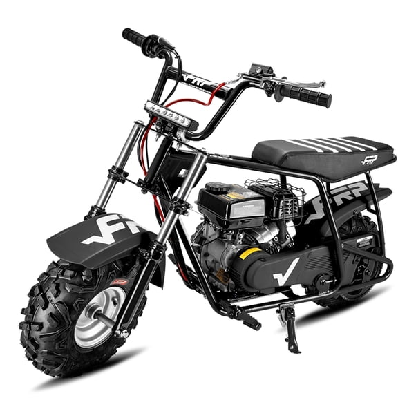 Upgraded 99cc 4-Stroke Gas Mini Bike for Ages 13 , Pull Start, Suspension Front Fork, Hydraulic Brakes, SUNF Tires, Up to 28 MPH, 220 lb Capacity – Black
