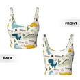 thumbnail image 5 of Fotbe Childish Dinosaur Pattern Womens' Sports Bra Longline Wirefree Padded with Medium Support Sports Moisture-Wicking Workou Vest,Tank Top-Small, 5 of 7