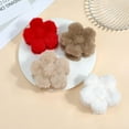 thumbnail image 3 of 4Pcs Flower Hair Clips 75x80x35mm Fuzzy Fluffy Claw Clip with Plastic Findings for Women Long Curly Thick Thin Hair Colorful, 3 of 3