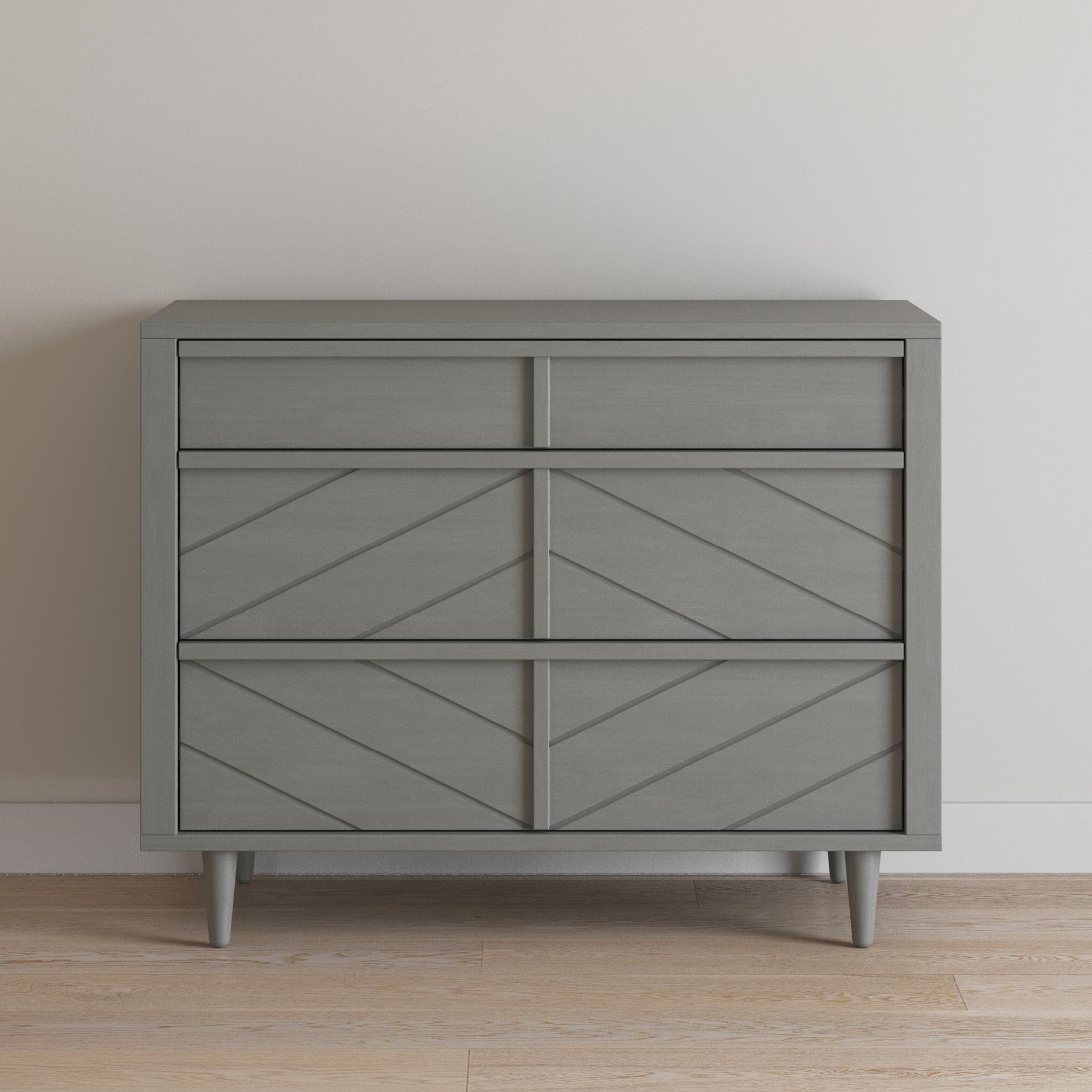 Child Craft Surrey Hill Crib and Dresser Nursery Set, 4-in-1 Convertible Crib with 3-Drawer Dresser, Lunar Gray, 2-Piece