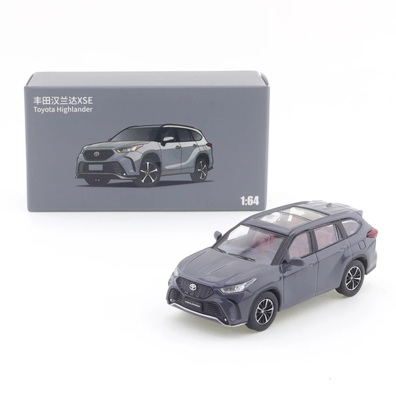 1:64 Toyota Highlander XSE American Sports Sedan SUV Metal Sliding Pendulum Metal Alloy Diecast Car Model Boys Toy Gift