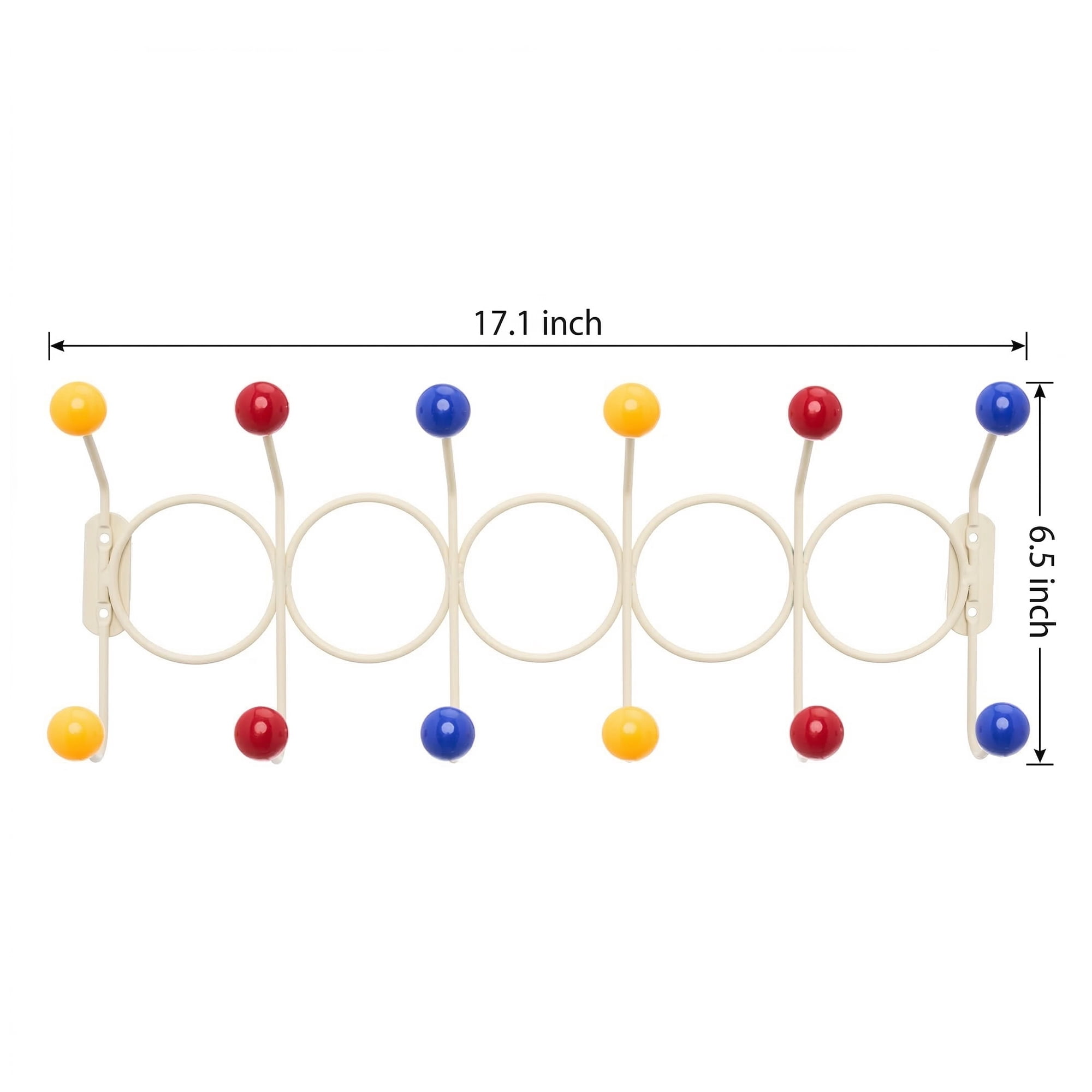Unique Bargains Coat Rack Wall Mount with 12 Hooks for Entryway Colorful 43.5"x16.5"