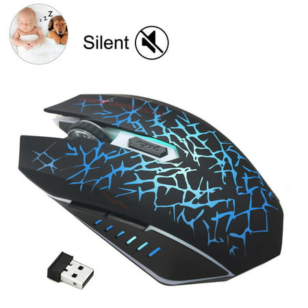 Iuhan Rechargeable Wireless Silent LED Backlit USB Optical Ergonomic Gaming (Best Silent Wireless Gaming Mouse)