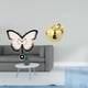 thumbnail image 2 of Reloj de pared de mariposa acrílica, escultura de cerámica, adorno decorativo para oficina, comedor, habitación infantil, porches de granja y, 2 of 8