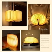 Lumio Book Lamp, Lumio Book Light, Night Light Lamp, Wooden Folding LED Book Light, Folding Book Light Lamp, Folding Portable Lamp, Folding Wooden 3 Colors Book Lamp Night Light-red Walnut