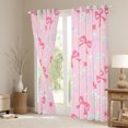 thumbnail image 3 of Homewish Kawaii Bowknot Black Out Curtains for Kids Girls, Gradient Bow Ribbon Curtains Pack of 2 (42x63 Each), Cute Stars Bedroom Curtains, Luxurious Home Decor, 3 of 6