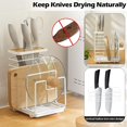 thumbnail image 5 of Cutting Boards Knife Organizer, 3 In 1 Kitchen Organizer Rack, Kitchen Utensils Rack Chopping Boards/knives/pot Pan Lid Storage With Drip Tray, White, 5 of 5