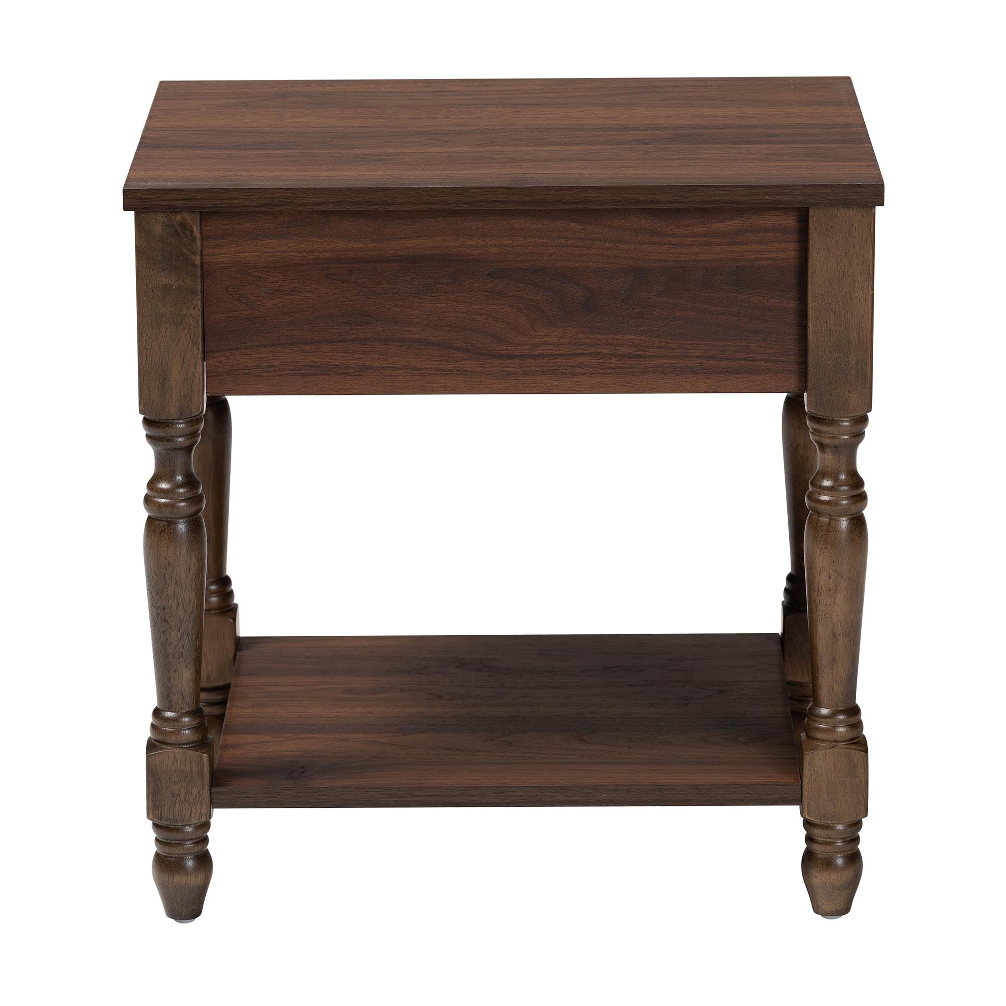 Baxton Studio Roden Transitional Nightstand, 1-Drawer, Dark Brown