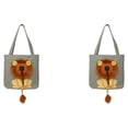 thumbnail image 4 of Billuyoard Portador de mascotas Diseño de león Cordón portátil Gato Perro Bolsa de transporte Transporte de dibujos animados Bolso de viaje Gris oscuro L 2piezas, 4 of 6