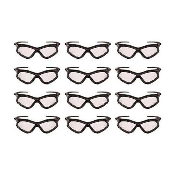 Kleenguard V30 Nemesi Foam Safety Glasses, Black Nylon Frame, Clear Polycarbonate Lens, 12/Carton