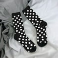 thumbnail image 5 of Vsdgher Black and White Polka Dot Crew Socks for Men & Women, Breathable Casual Athletic Ankle Socks, 5 of 6