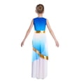 thumbnail image 2 of vastwit Kids Girls Elegant Praise Dance Dress Liturgical Worship Sleeveless Metallic Full Length Worship Robe Tunic Gown Royal Blue 6, 2 of 7