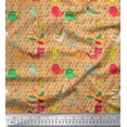 thumbnail image 1 of Soimoi Poly Georgette Fabric Floral & Dinosaur Cartoon Printed Fabric 1 Yard 42 Inch Wide, 1 of 1