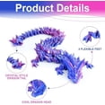 thumbnail image 3 of 12" 3D Printed Dragon with Egg - Unique Easter Basket Stuffer & Christmas Stocking Stuffer - Large Flexible Dragon Fidget Toys - Cool Birthday Gift, 3 of 11