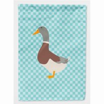 Caroline's Treasures BB8037CHF Saxony Sachsenente Duck Blue Check Flag Canvas House Size , Large, multicolor