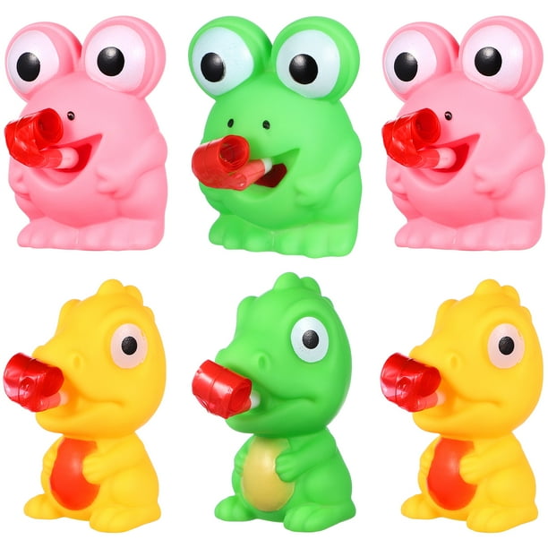 6 juguetes para apretar, ranas, dinosaurios blandos, ranas que hacen ruido con la lengua, rellenos de cestas de Pascua de anime