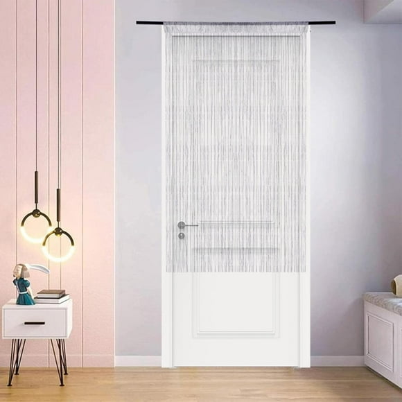 Beaded Curtain Door String Curtains for Doorway Tassels Beads Hanging Fringe Hippie Room Divider Window Hallway Entrance Wall Closet Bedroom Privacy Decor (39×79in/100×200cm, White)