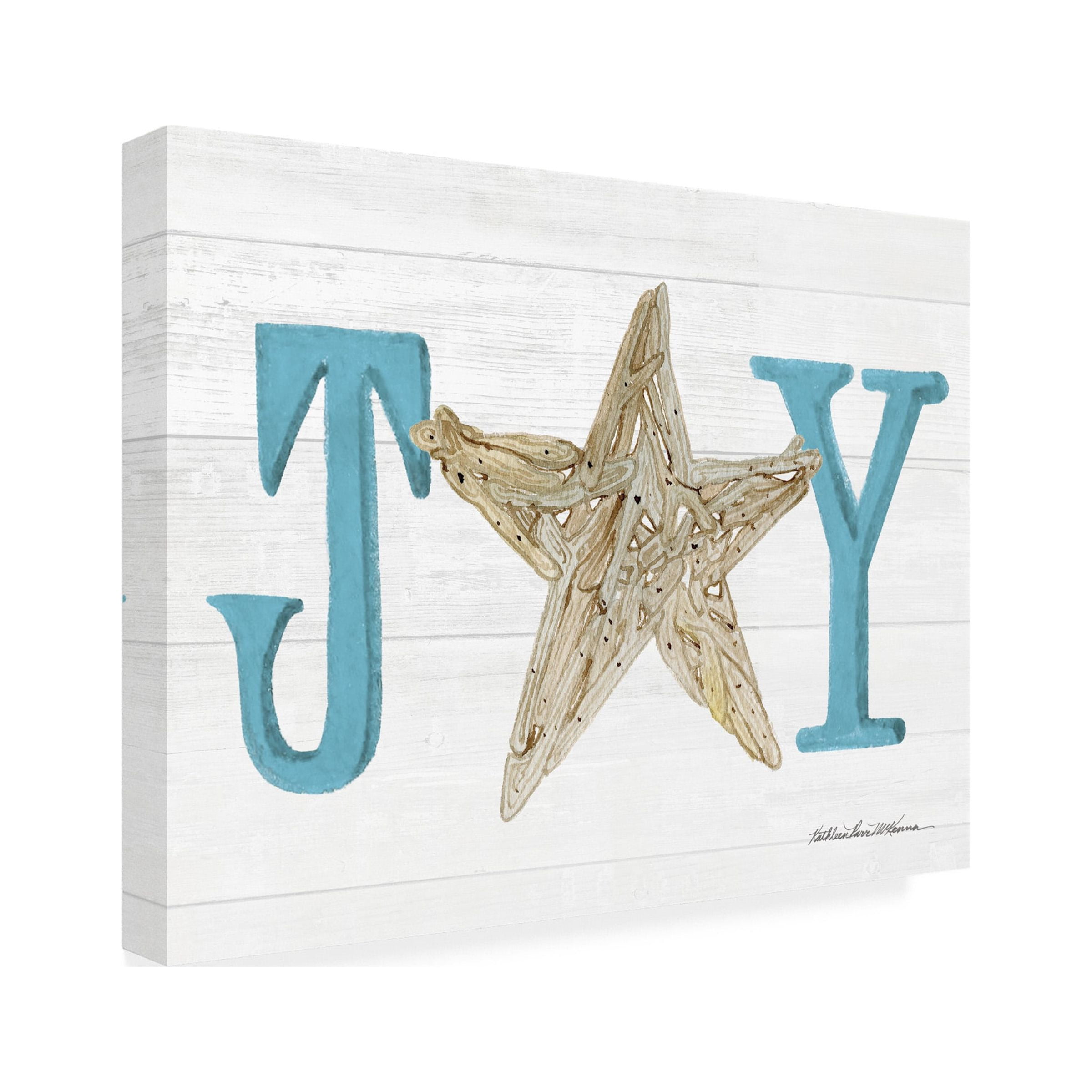 Kathleen Parr McKenna 'Coastal Holiday Ornament X Joy' Canvas Art