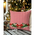 thumbnail image 4 of Christmas Throw Pillow Covers 18x18 Inch Set of 2 Christmas Bells Decorative Pillow Covers Bow Red Plaid Cushion Cover Pillowcase for Sofa Couch Bed Winter Holiday Xmas Decor, 4 of 8
