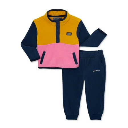 

Eddie Bauer Baby Girl Fleece Top & Jogger 2 Pc Outfit Set Sizes 12 Months-24 Months