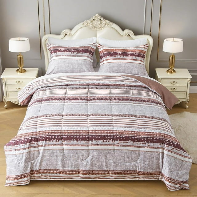 Floral Printed Queen Comforter Set with Sheets Lightweight Piece Bed in A Bag Comforter Set Vintage Yellow and Grey Flower Pattern Farmhouse Bedding Set