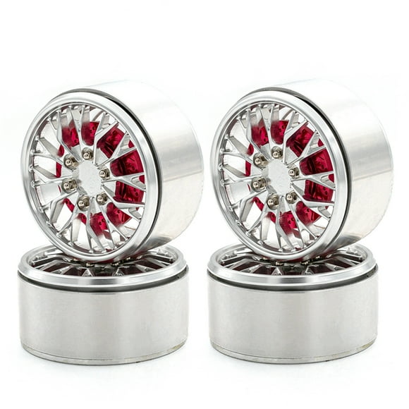 Amdohai Aluminum Alloy Wheel Rim Beadlock Wheel Rims Hub 4pcs 2.2inch Replacement for 1/10 TRX4