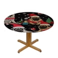 thumbnail image 3 of JEUXUS  Christmas Pug Dog Round Table Cloth Polyester Tablecloth Waterproof Tablecloth Dinning Table Cover for Indoor Outdoor Party Picnic, 3 of 7