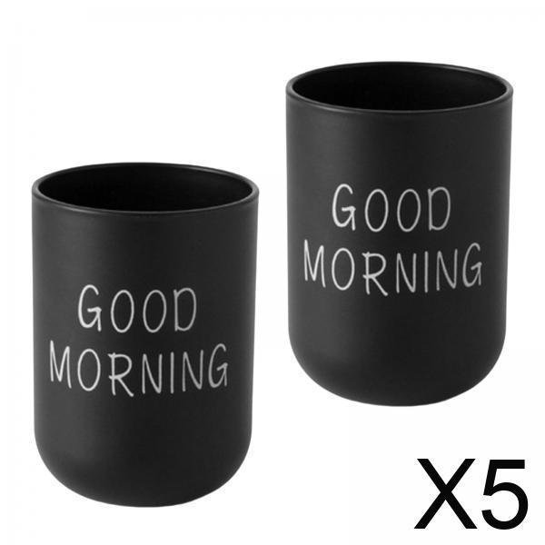 5 X 2 X Portacepillos De Dientes 330 Ml Accesorios De Baño Para Encimera Regalos Navideños Negro