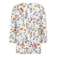 thumbnail image 3 of JULMCOMO Summer Tops for Women Button Up V-Neck Tops 3/4 Sleeve Fashion Tshirts Floral Print Casual Trendy Tops Tunic, 3 of 5