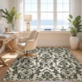 thumbnail image 3 of Design&I 8'x10' Washable Area Rug Cream Ornate Beige Motifs Subtle Weathered Finish Rectangular for Living Room, Family Extra Large Skid-Resistant Low Profile, 3 of 7