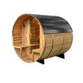 thumbnail image 2 of Backyard Discovery Paxton 2-4 Person Cedar Outdoor Barrel Sauna, Porch, 9kW Heater, 2 of 16