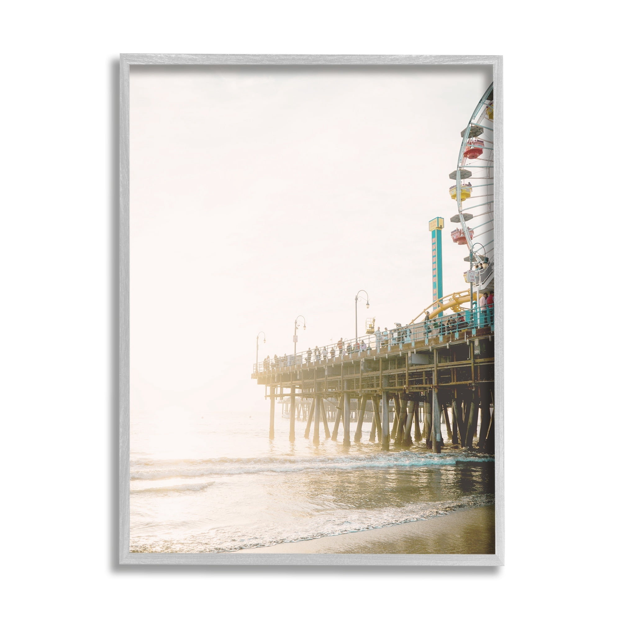 Stupell Industries Coastal Boardwalk Pier Carnival Ferris Wheel Photography, 16 x 20, Design by Leah Straatsma