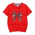 thumbnail image 5 of Toddler Girls Short Sleeve T-Shirts Cotton Soft Tees Kids Summer 24 Months 2t 3t 4t 5t 6t 7t Casual Basic Crew Neck Daily Wear Tops Gibobby,7-8 Years,Red, 5 of 5