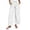 *White, variant on Women's Drawstring Wide Leg Jeans , Distressed Hem Denim Pants For Women , Ladies' Washed Pull-On Trouser with Pockets, Light Blue , S-2XL