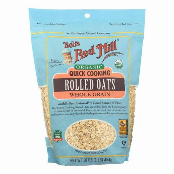 Bob's Red Mill Organic Quick Cooking Rolled Oats 16 oz. Pack of 4