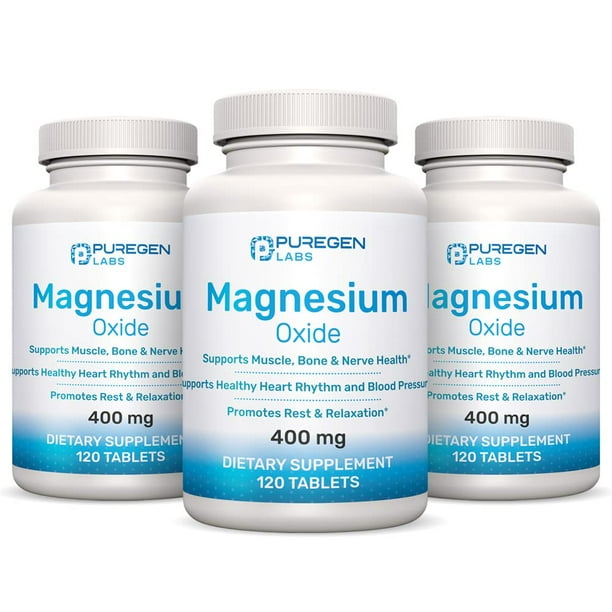 Magnesium 400mg [High Potency] Supplement Magnesium Oxide for Immune